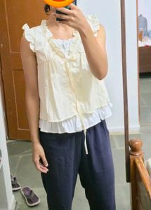 Cute Ruffled Yellow Top