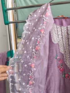 Purple Embroidered Kurta set