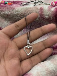 Silver Heart Phone Charm