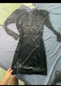 Elegant Black Velvet Lace Dress