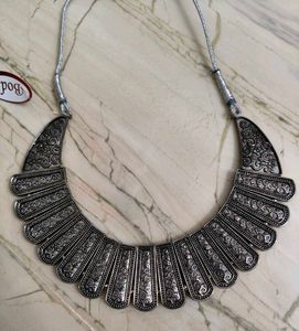 Oxidised Silver Statement Necklace