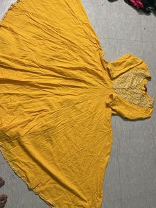 Festive Yellow Gota Work Anarkali Kurti