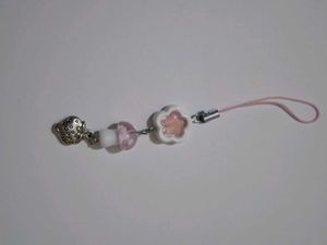 Cutest Pink Mushroom strawberry phone charm 🍄