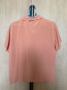 🧡Peach Collared Button-Up Top