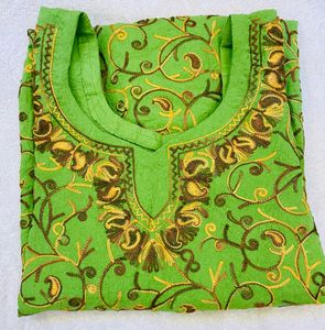 Embroidered Green Kurta