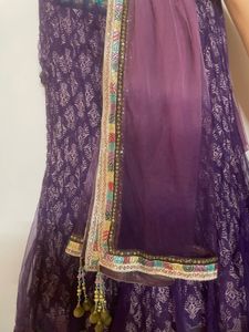 Beautiful Purple fishcut lehnga and duppta