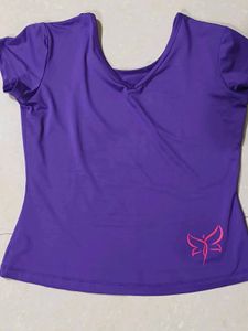 Purple Butterfly V-Neck Top