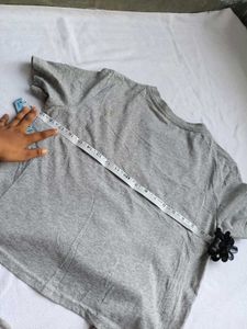 Grey Ruched "Narcissist" T-Shirt