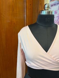 Pink Long Sleeve Crop Top