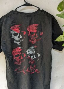 yk2 vintage tshirt Cool Black T-Shirt with Skull P