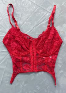 Red Lace Bralette Top
