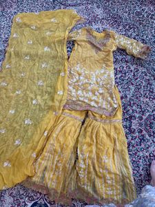 NEW MUSTARD GHARARA for weddings