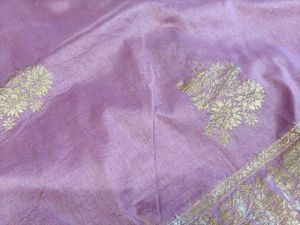 Beautiful Lilac Saree with Gold Brocade