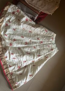 Beautiful Pink &amp; Ivory Floral Lehenga Set with Dup