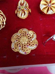 2 ring ka combo  Exquisite Gold &amp; Stone Rings Set
