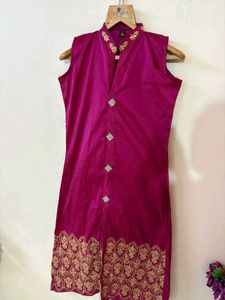 Magenta Embroidered Kurti