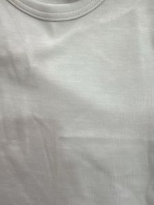 Zara White Basic crop Tee