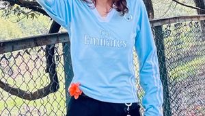 Light Blue Fly Emirates Long Sleeve T-Shirt
