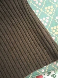 Brown Ribbed Knit Tank Top