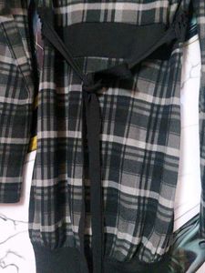Stylish Blue Checkered top combo