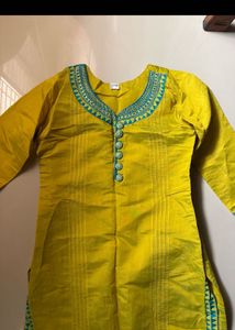 Yellow &amp; Blue Ethnic Kurta Set