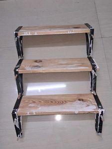 Rustic Wooden Tiered Shelf pick up 3