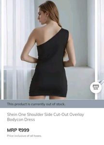 SHEIN One-Shoulder Black mini dress