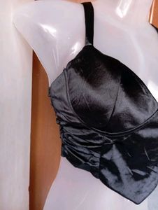 Satin Halter Neck Corset Top