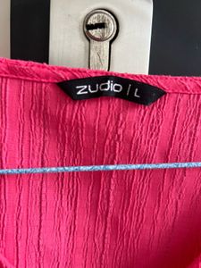 V-Neck Textured Pink Blouse