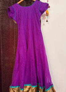women’s purple Anarkali style gown