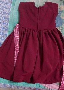 Maroon Ethnic Gown with Belt