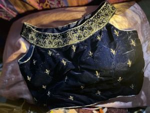 Elegant  Navy blue and grey lehenga choli
