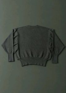 DARK OLIVE GREEN OVERSIZED BALLOON SLEEVE SWEATER