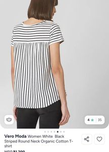 Vero Moda Striped Organic Cotton T-Shirt