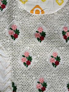 Elegant White Embroidered Gown