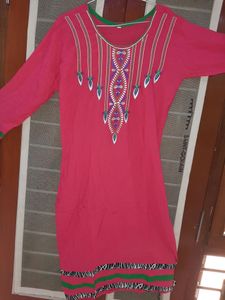 rayon pink kurti