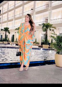 Orange kaftan dress