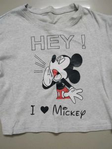Grey Mickey Mouse Long Sleeve Top