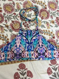 Printed Halter Bikini Top