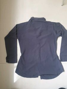 Chic Dark Gray Button-Down Shirt