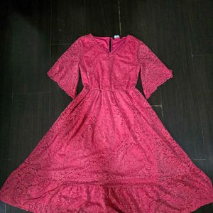Elegant Pink Lace Dress