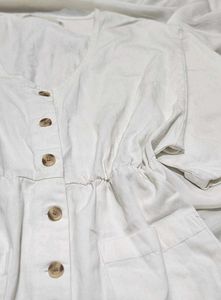 White Denim Romper