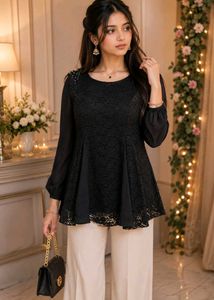 Elegant Black Lace Kurti
