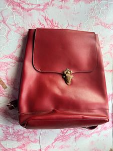 Red Leather Backpack