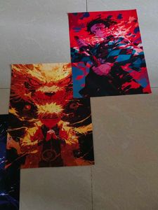 Anime posters - tanjiro, Naruto, gojo saturo,.
