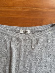 Gray Cropped Long Sleeve Sweater