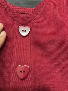 Burgundy Heart Button Tank Top