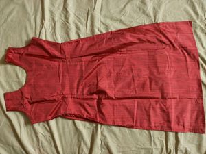 Elegant Coral Kurta with Gold Embroidery