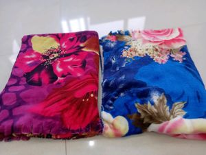 Floral Print Fleece Fabric Pieces Super Soft Stole