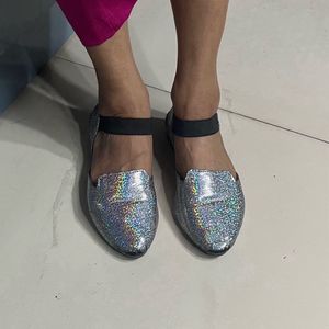 Sparkly Silver Casual Shoes